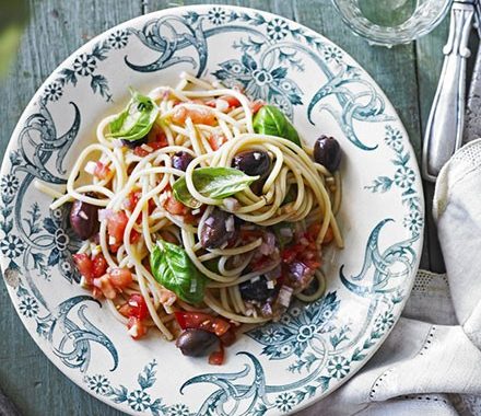 Spaghetti with tomatoes & basil recipe
