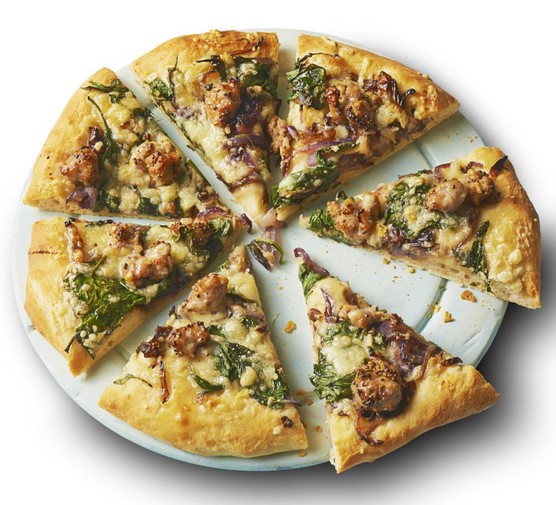 Sticky onion & sausage pizza recipe 