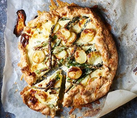 Free-form asparagus & potato tart recipe