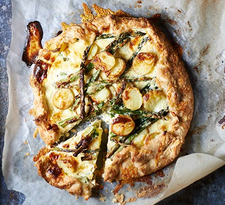 Free-form asparagus & potato tart recipe 