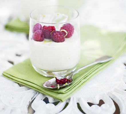 Lime possets with raspberries recipe 