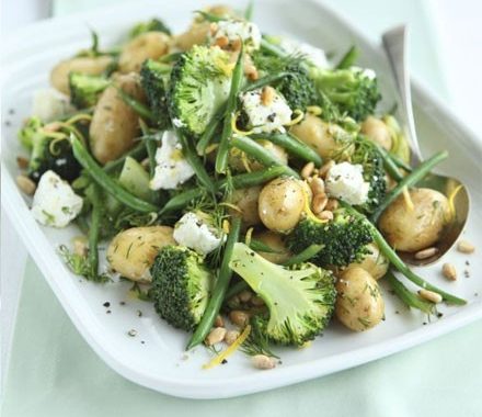 Lemony potato, broccoli & goat’s cheese salad recipe