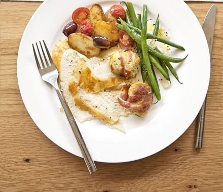 Warm potato & cherry tomato salad recipe