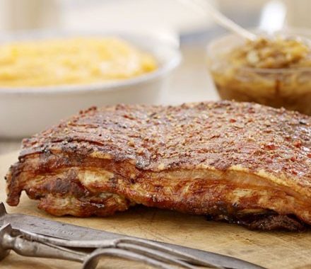 Sticky slow-roast belly of pork recipe