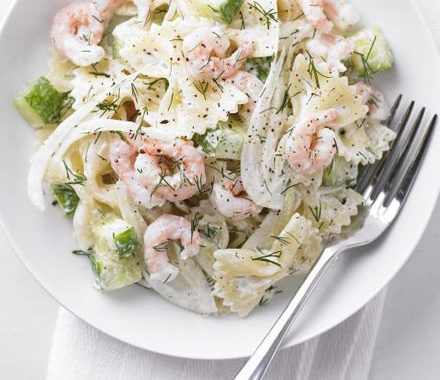 Prawn, dill & cucumber pasta recipe