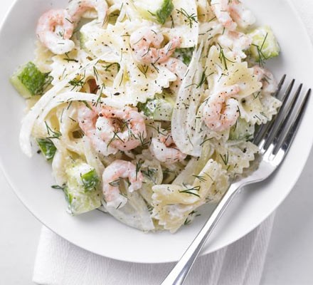 Prawn, dill & cucumber pasta recipe 