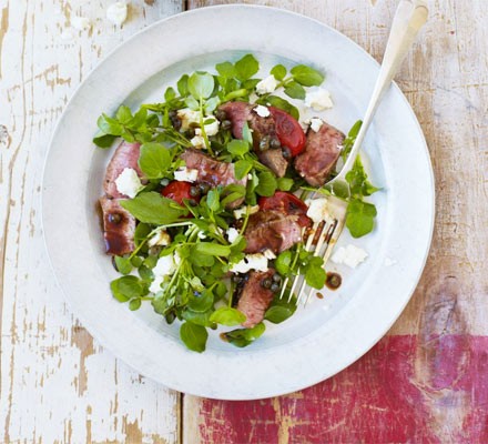 Lamb tagliata with watercress & tomatoes recipe 