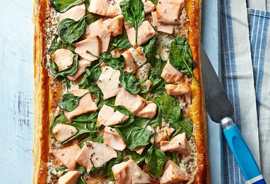 Salmon & spinach tart recipe