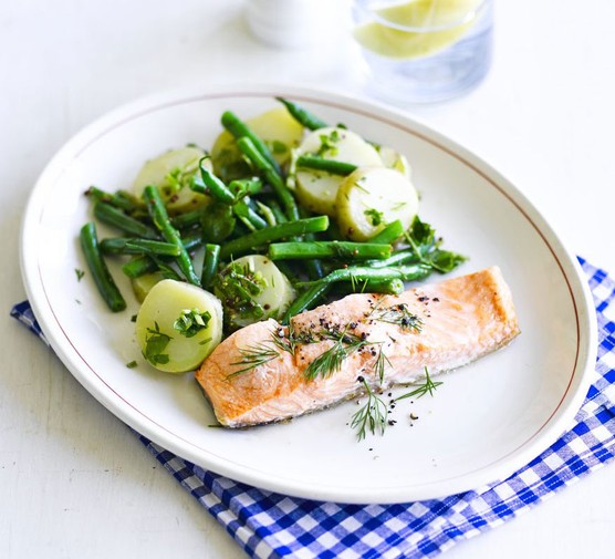 Salmon with new potato & watercress salad recipe 