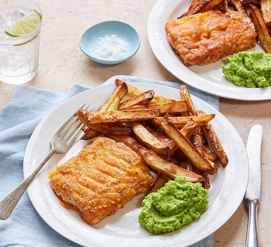 Air-fryer fish &amp; chips recipe 