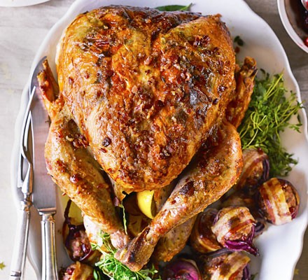 Crispy bacon-basted turkey recipe 