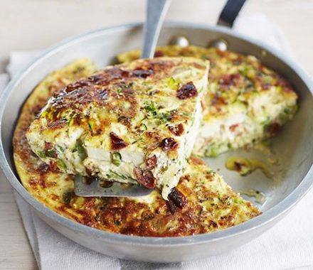 Pea, feta & summer herb frittata recipe