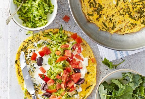 Herb pancake wraps with goat’s cheese recipe