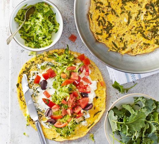 Herb pancake wraps with goat’s cheese recipe 