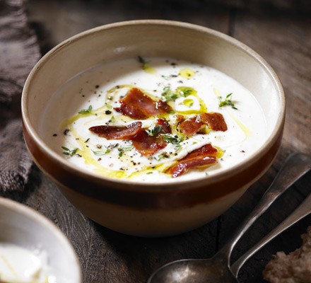 Celeriac, pancetta & thyme soup recipe 