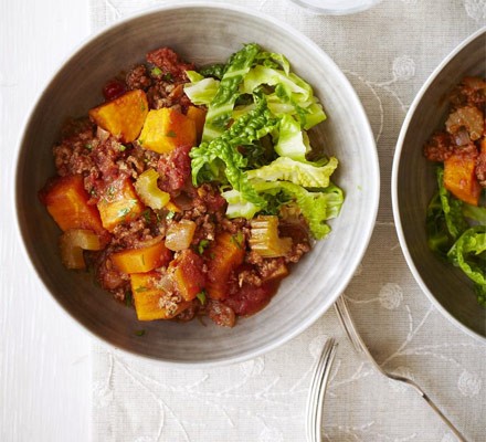 Minced beef & sweet potato stew recipe 
