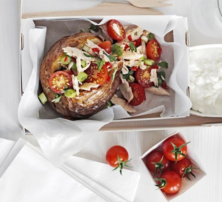 Spicy tuna & cottage cheese jacket recipe 