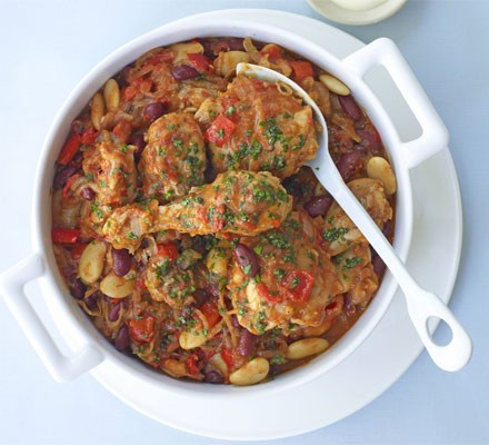 Spicy chicken & bean stew recipe 