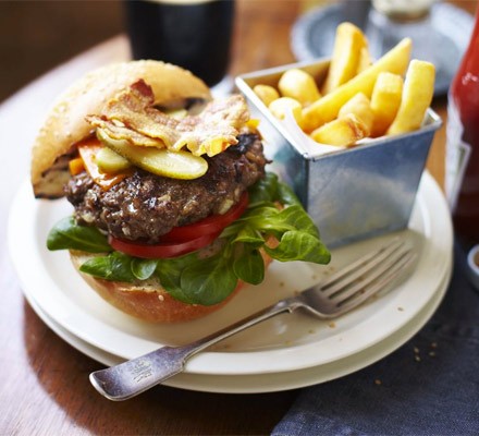 Best of British burgers with triple-cooked chips recipe 