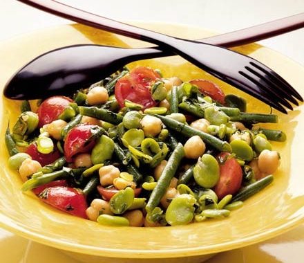 Two bean, chickpea & tomato salad recipe
