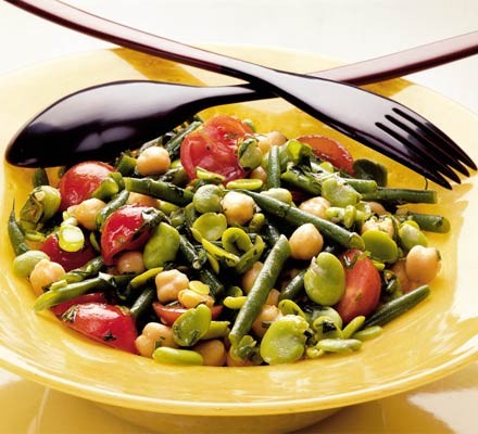 Two bean, chickpea & tomato salad recipe 