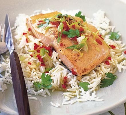 Salmon with chilli & lime butter recipe 
