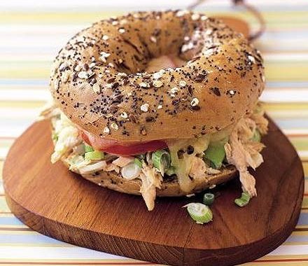 Seeded bagel tuna melt recipe