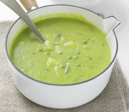 Minty pea & potato soup recipe