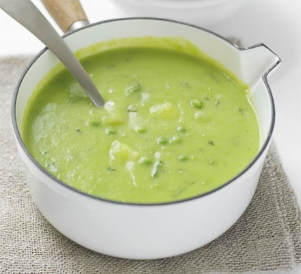Minty pea & potato soup recipe 