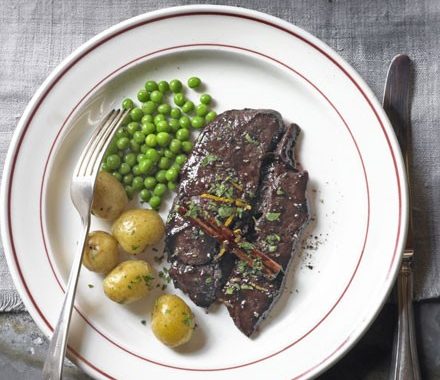 Venison steak with Port sauce