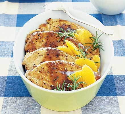 Chicken in balsamic, orange & rosemary sauce recipe 