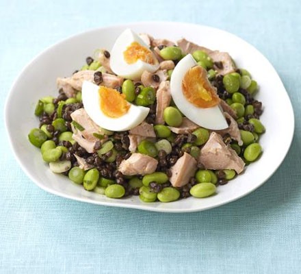 Salmon & soya bean salad recipe 