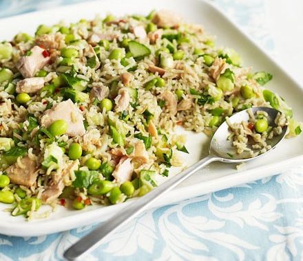 Zingy salmon & brown rice salad recipe