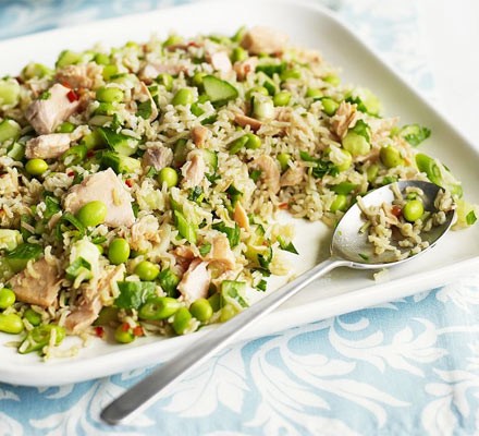 Zingy salmon & brown rice salad recipe 