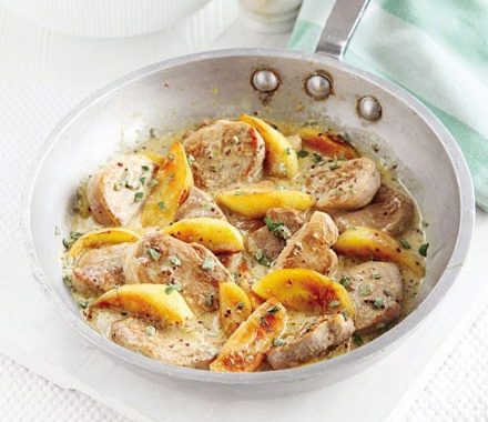 Roast pork with apples & mustard recipe