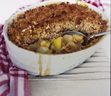 Apple, pear & walnut crumble recipe