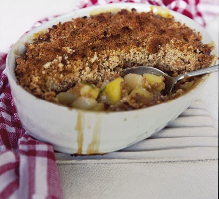 Apple, pear & walnut crumble recipe 