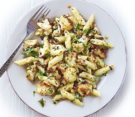Roasted cauliflower & hazelnut carbonara recipe