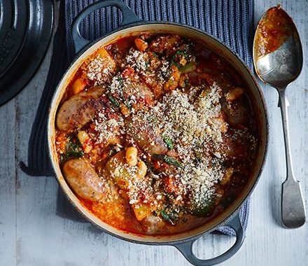 Smoky sausage casserole recipe
