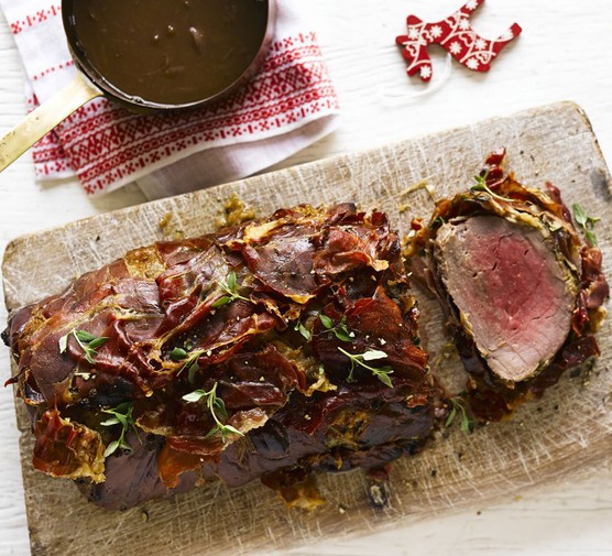Beef fillet with horseradish & prosciutto recipe 