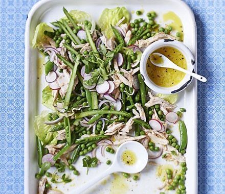 Chicken garden salad with elderflower dressing recipe