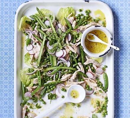 Chicken garden salad with elderflower dressing recipe 
