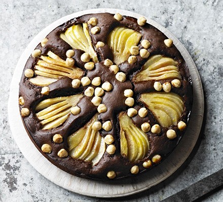 Squidgy pear & hazelnut chocolate spread cake recipe 