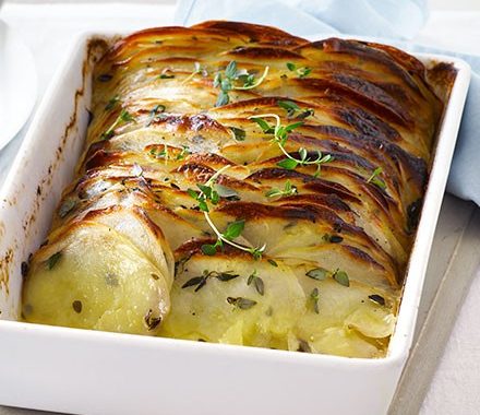 Crispy layered thyme potatoes recipe