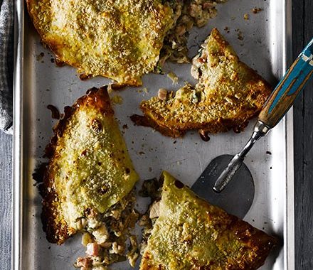 Crispy pancakes with creamy chicken & bacon recipe