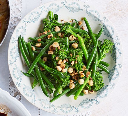 Broccoli & green beans with toasted hazelnut butter recipe 