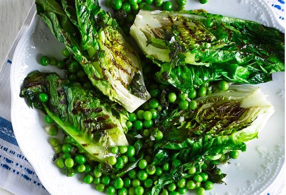 Griddled lettuce & peas recipe