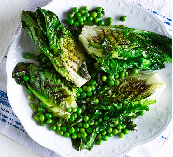 Griddled lettuce & peas recipe 