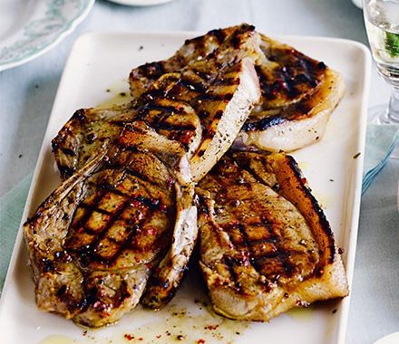 Herb-brined pork chops recipe