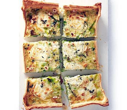 Leek & goat’s cheese traybake tart recipe
